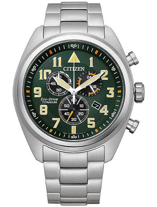 Men's Citizen Garrison Super Titanium Pilot Chronograph Watch AT2480-81X