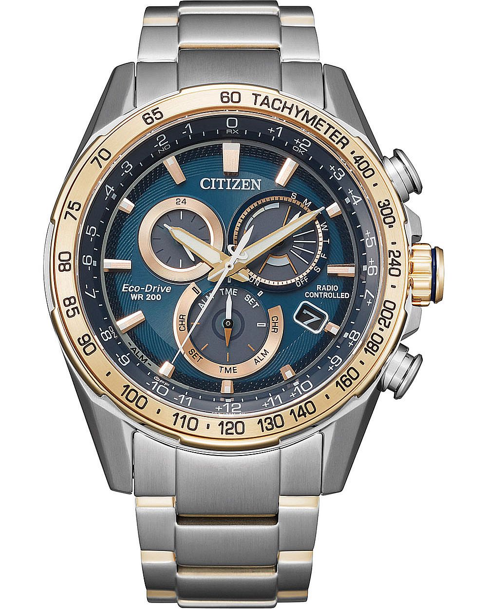 Men's Citizen PCAT Eco-Drive Atomic Timekeeping Chronograph Watch CB5916-59L