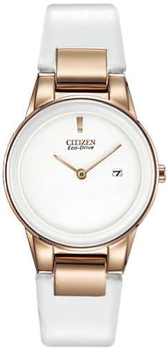 Women's Citizen Eco-Drive Axiom White Leather Strap Watch GA1053-01A