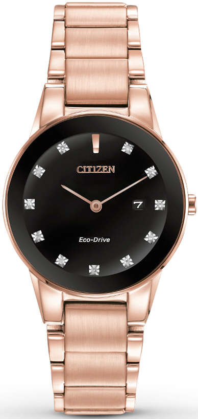 Women's Rose Gold Citizen Eco-Drive Axiom Diamond Watch GA1058-59Q