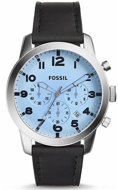 Men's Fossil 54 Pilot Chronograph Leather Band Watch FS5162