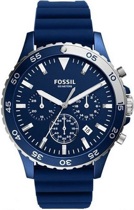 Men's Fossil Crewmaster Blue Strap Chronograph Watch CH3054