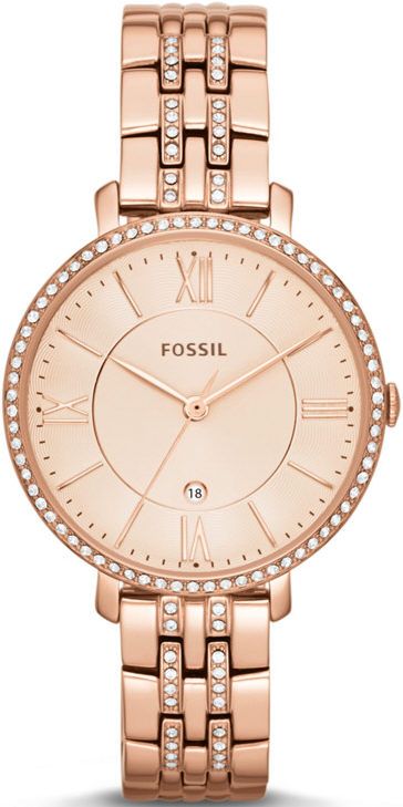 Women's Rose Gold Fossil Jacqueline Steel Glitz Watch ES3546