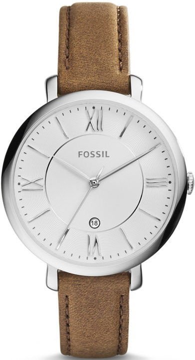 Women's Fossil Jacqueline Brown Leather Strap Watch ES3708
