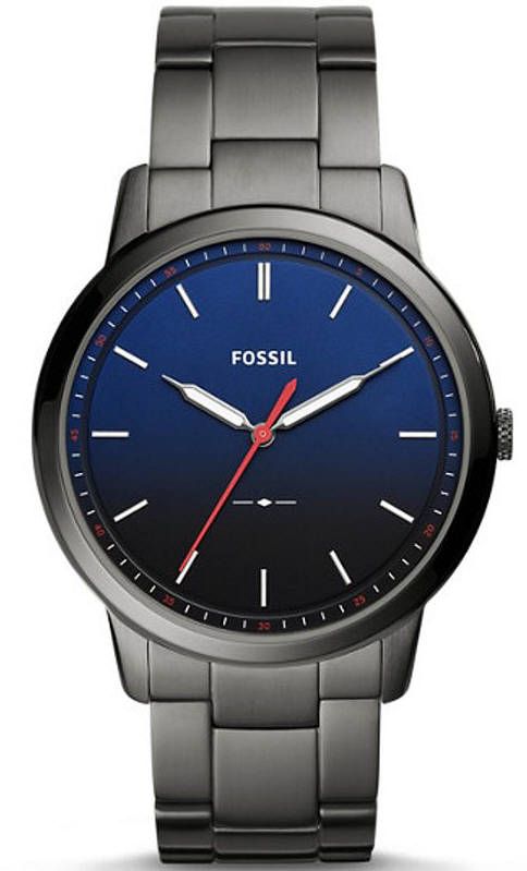 Men's Fossil Minimalist Slim Grey Steel Watch FS5377