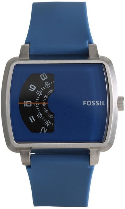 Men's Fossil Roulette Blue Silicone Band Watch JR1289
