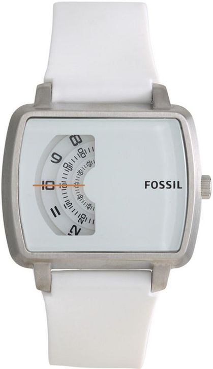 Men's Fossil Roulette White Silicone Band Watch JR1287