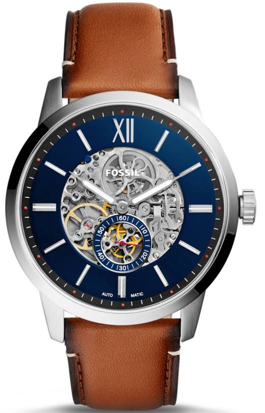 Men's Fossil Townsmen Automatic Brown Leather Watch ME3154