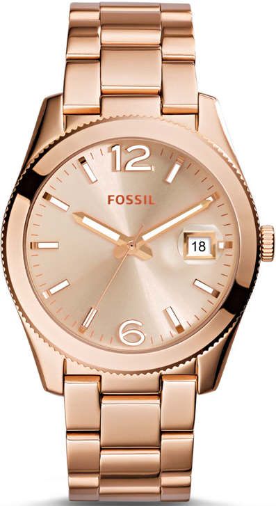 Women's Rose Gold Tone Fossil Perfect Boyfriend Watch ES3587