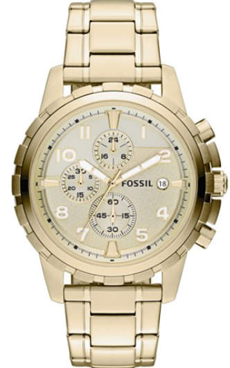 Men's Fossil Dean Gold tone Chronograph Watch FS4867