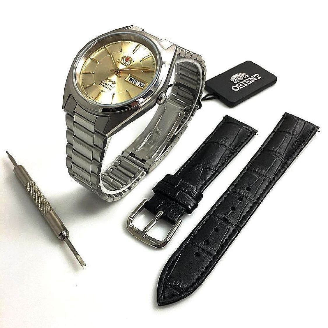 Men's Orient 3 Star TriStar Automatic Steel Day-Date Watch FAB00006C9