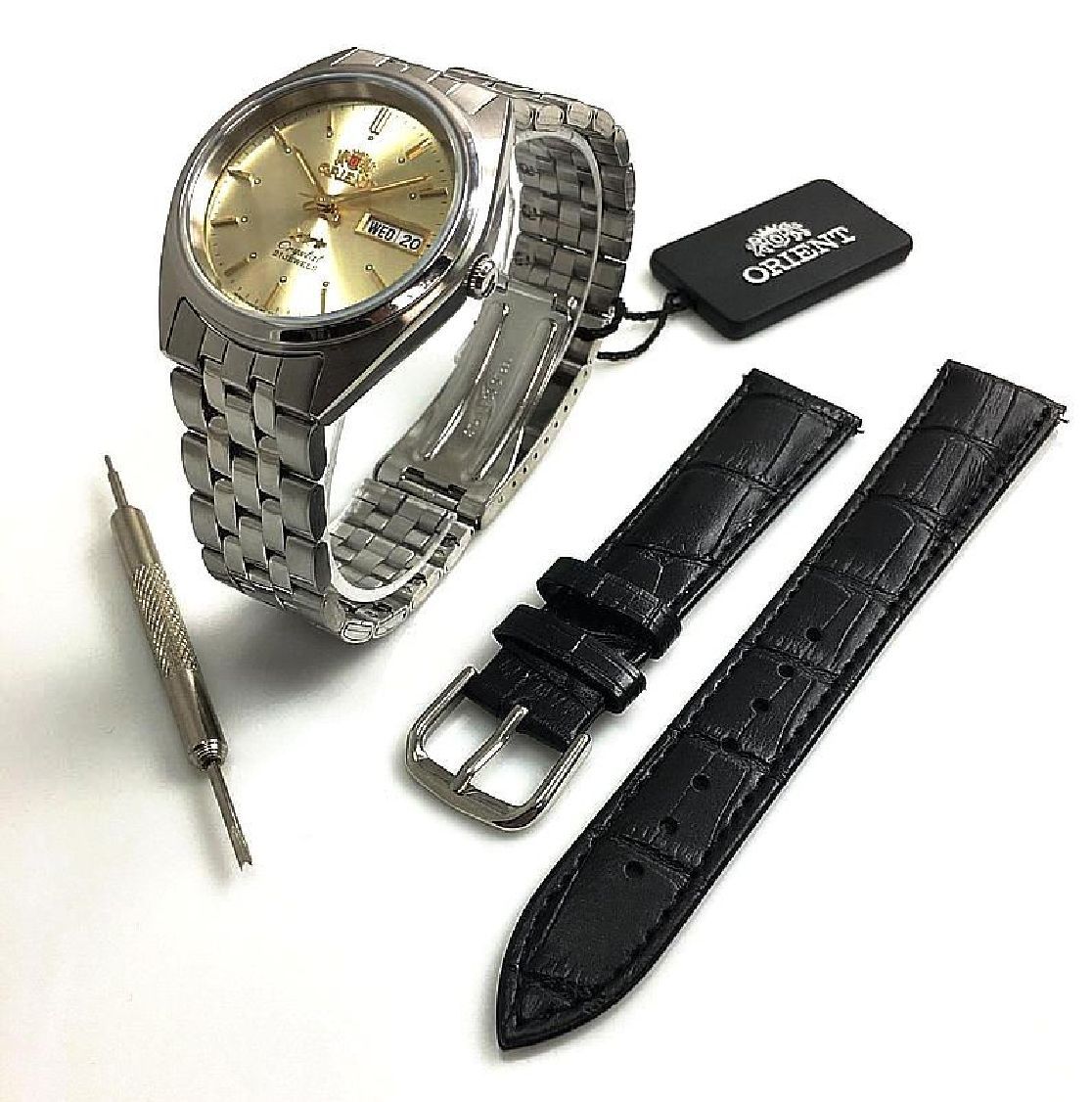 Men's Orient 3 Star TriStar Automatic Steel Day-Date Watch FAB0000AC9