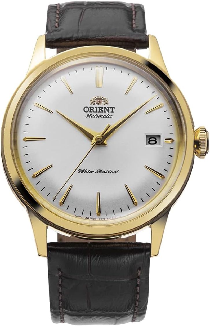 Men's Orient Bambino Version 7 Gold Tone Automatic Watch RA-AC0M01S10B RA-AC0M01S30B