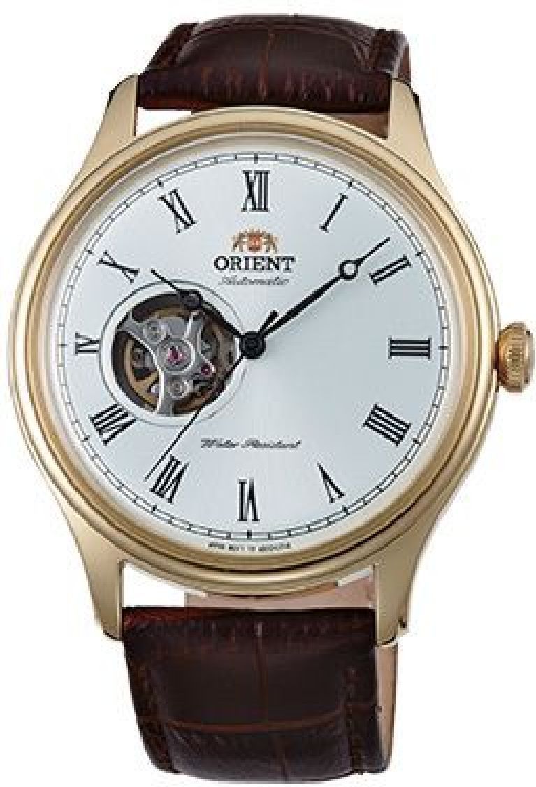 Men's Orient Envoy Automatic Leather Strap Gold Tone Watch AG00002W