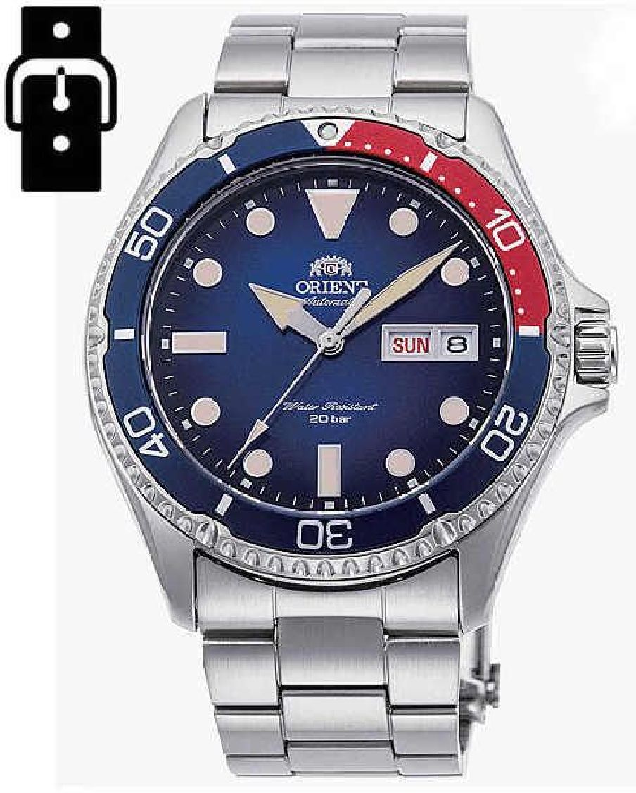 Men's Orient Mako Kamasu Diver's Automatic Day-Date Watch RA-AA0812L19B RA-AA0812L39B