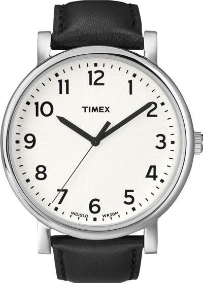 Men's Timex Easy Reader 18mm Leather Strap Watch T2N338