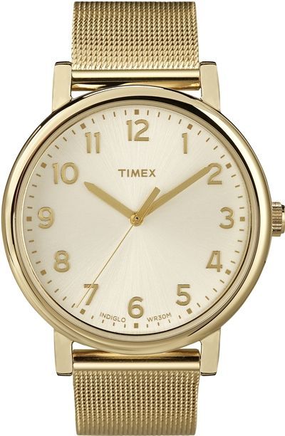 Men's Timex Easy Reader 18mm Gold tone stainless steel mesh band T2N598