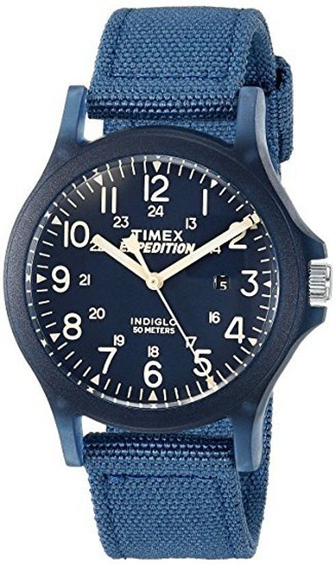 Men's Timex Expedition Acadia Mid Size Blue Nylon Watch TW4B09600 TW4B09600JT