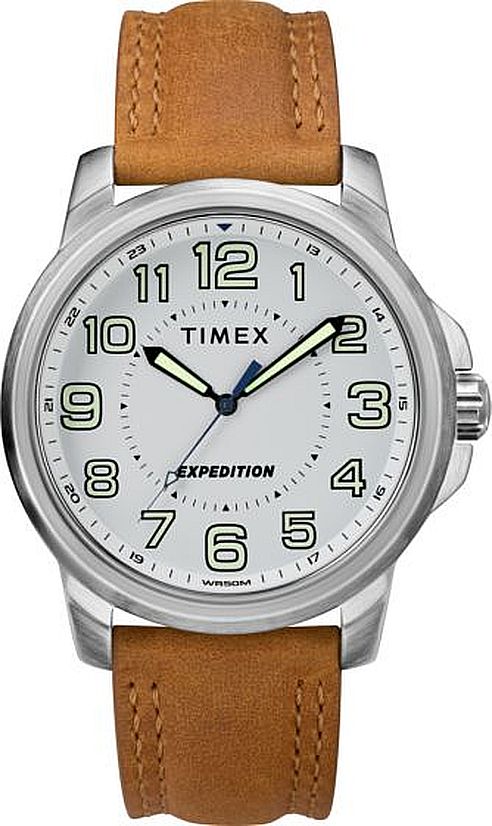 Men's Timex Expedition Field Classic White Dial Brown leather Watch TW4B16400