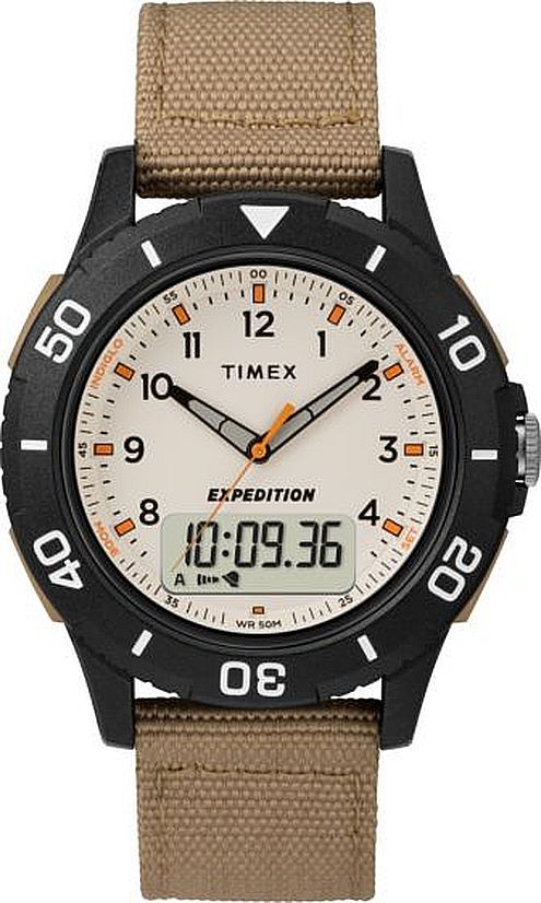 Men's Timex Expedition Katmai Digital-Analog Brown Strap Watch TW4B16800