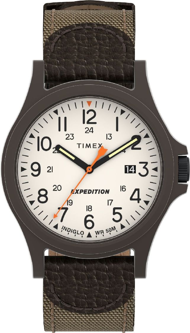 Men's Timex Expedition Scout 40mm Brown Leather Strap Watch TW4B23700