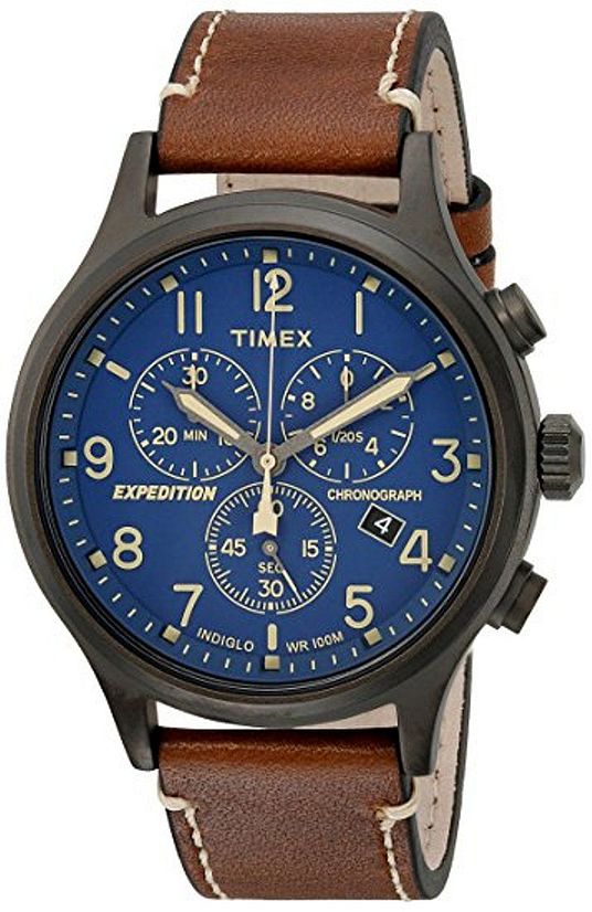 Men's Timex Expedition Scout Chronongraph Leather Watch TW4B09000 TW4B09000ZA