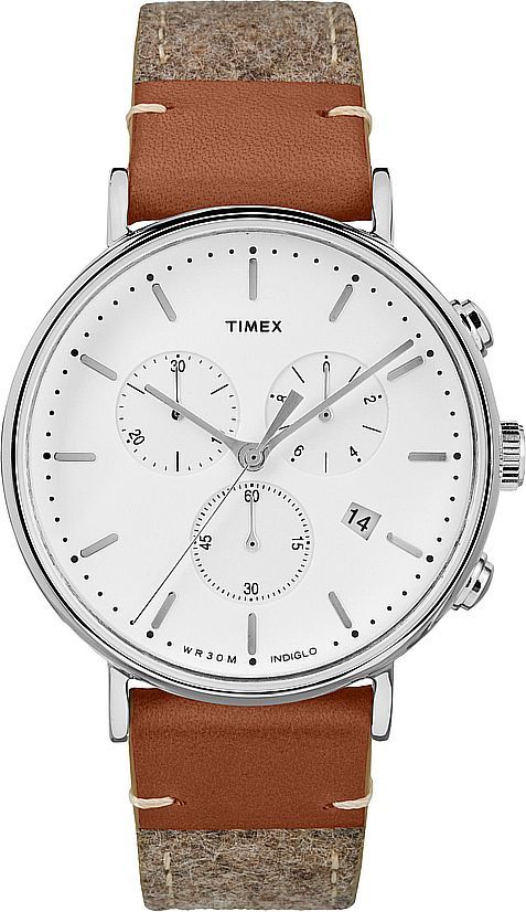 Men's Timex Fairfield Chronograph Brown Canvas Strap Watch TW2R62000