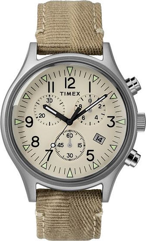 Men's Timex Military MK1 Classic Tan Canvas Strap Watch TW2R68500