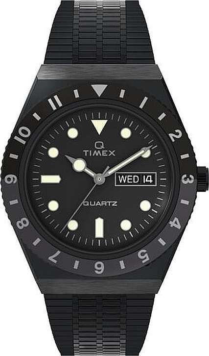 Men's Timex Q Reissue 38mm All Black Diver Style Watch TW2U61600