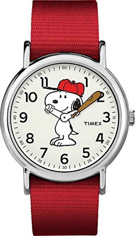 Men's Timex Weekender X Peanuts Red Snoopy Watch TW2R41400 TW2R41400JT