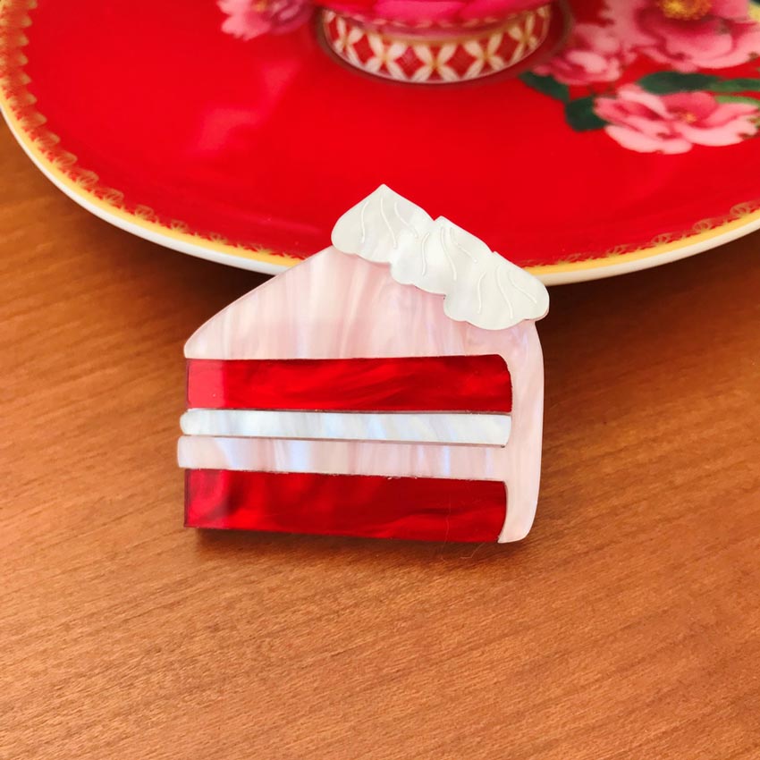 Mini Red Velvet Cake Brooch By Coup de Colere