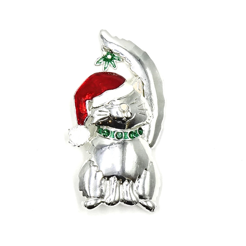 Mistletoe Kitty Pin
