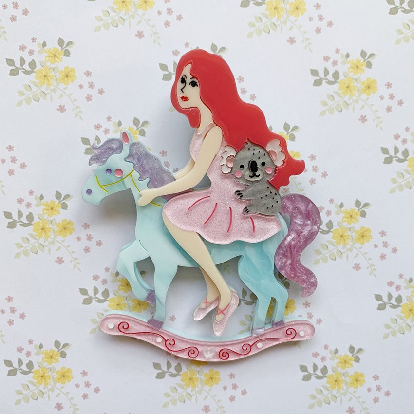 My Cantering Bliss Pink Haired Brooch By She Loves Blooms