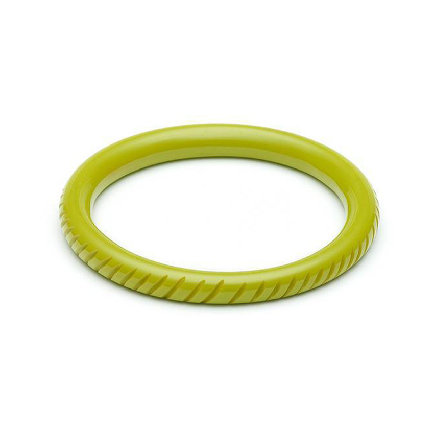 Narrow Chartreuse Fakelite Bangle By Splendette