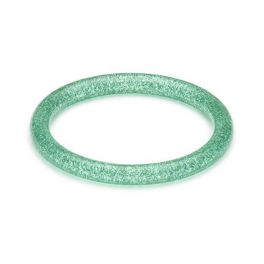 New Narrow Green Lagoon Glitter Bangle By Splendette