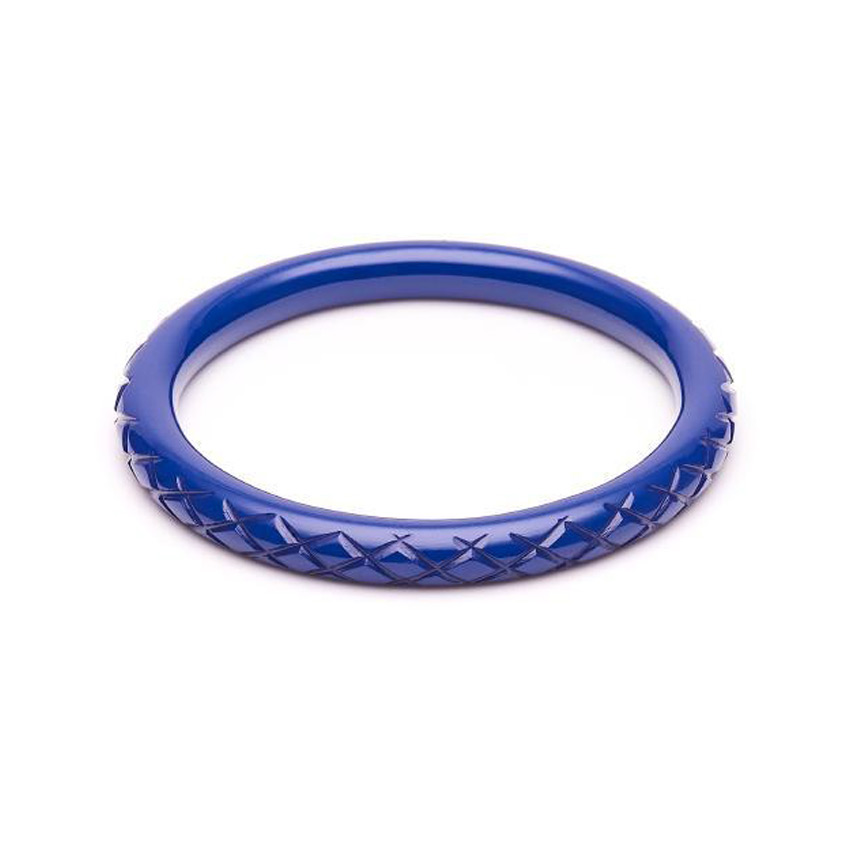 Narrow Indigo Heavy Carved Bangle By Splendette