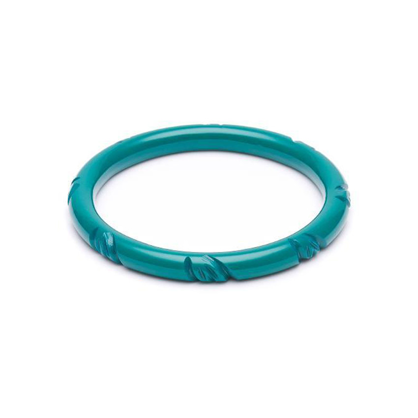Narrow Jade Green Fakelite Bangle By Splendette