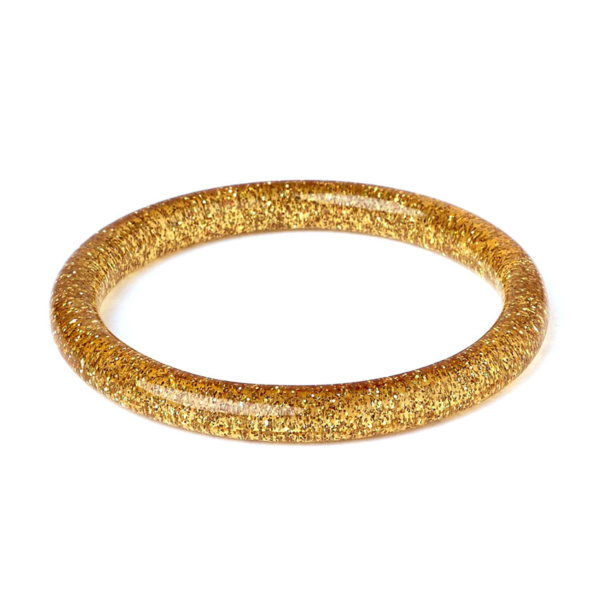 New Pale Gold Glitter Narrow Bangle By Splendette