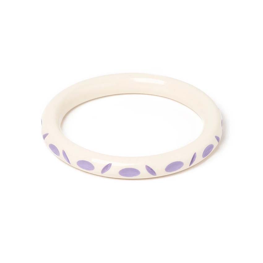 Narrow Petunia Cream Bangle By Splendette - Duchess Size