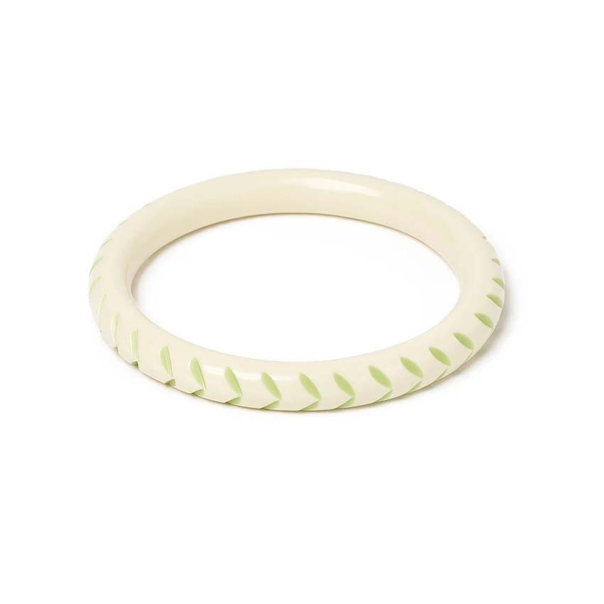 Narrow Rowan Cream Bangle By Splendette - Duchess Size