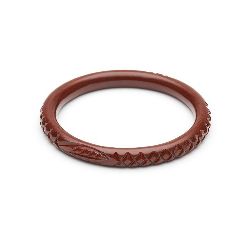 Narrow Tobacco Fakelite Bangle By Splendette