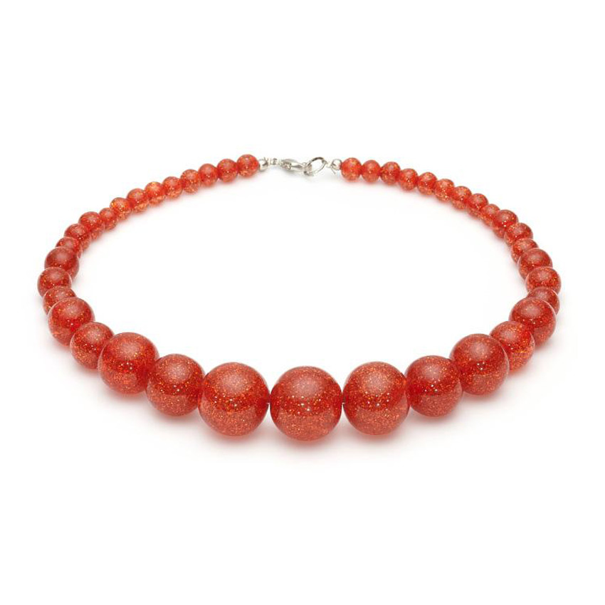 New Amber Glitter Beads Necklace By Splendette
