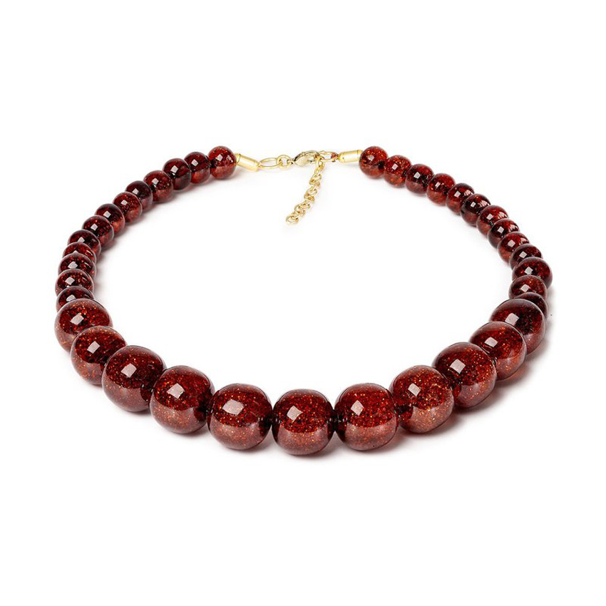 New Bronze Glitter Beads Necklace By Splendette
