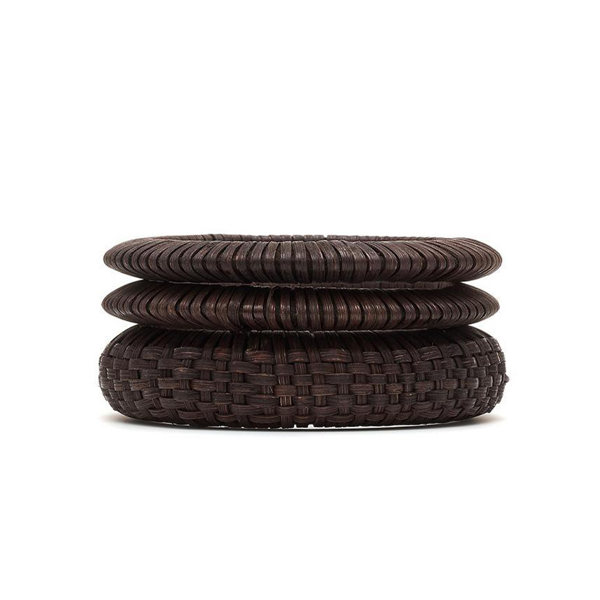 New Dark Woven Bamboo Bangle Set By Splendette
