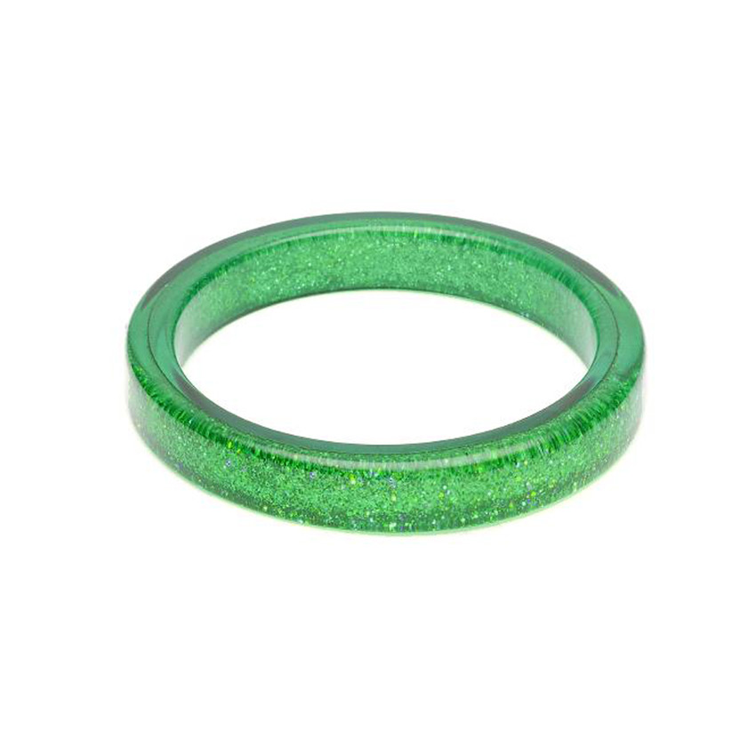 New Leaf Green Glitter Bangle By Splendette