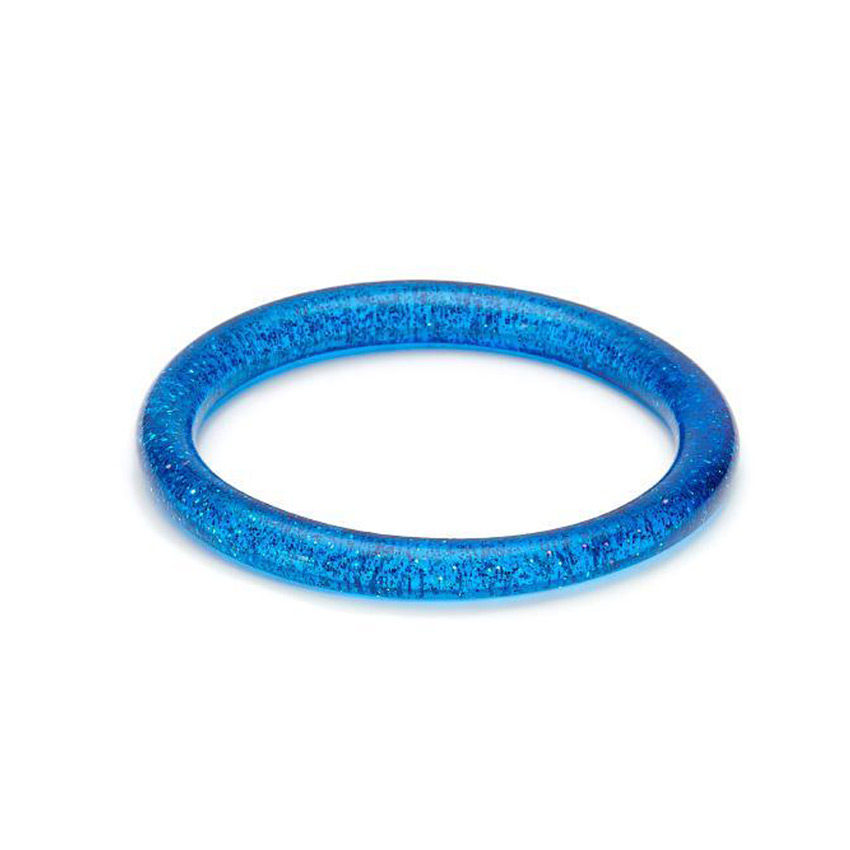 New Narrow Blue Glitter Bangle By Splendette