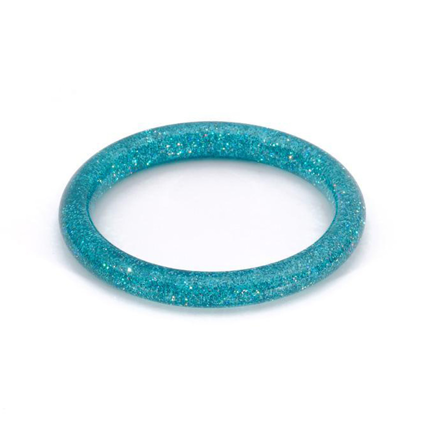 New Narrow Teal Glitter Bangle By Splendette