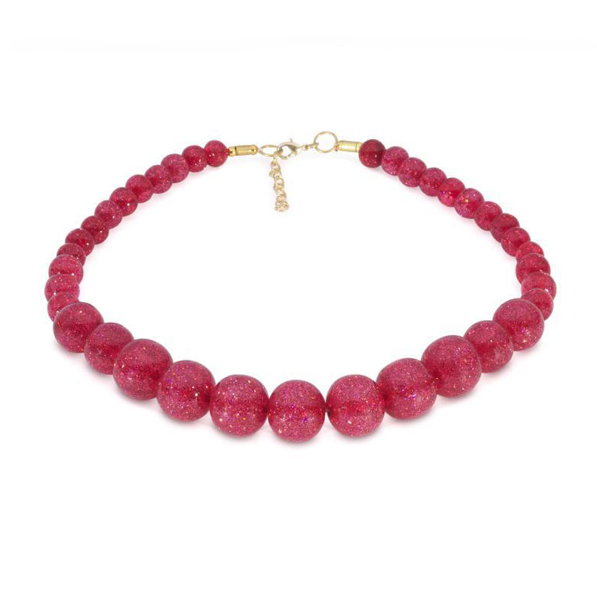New Peony Glitter Beads Necklace By Splendette