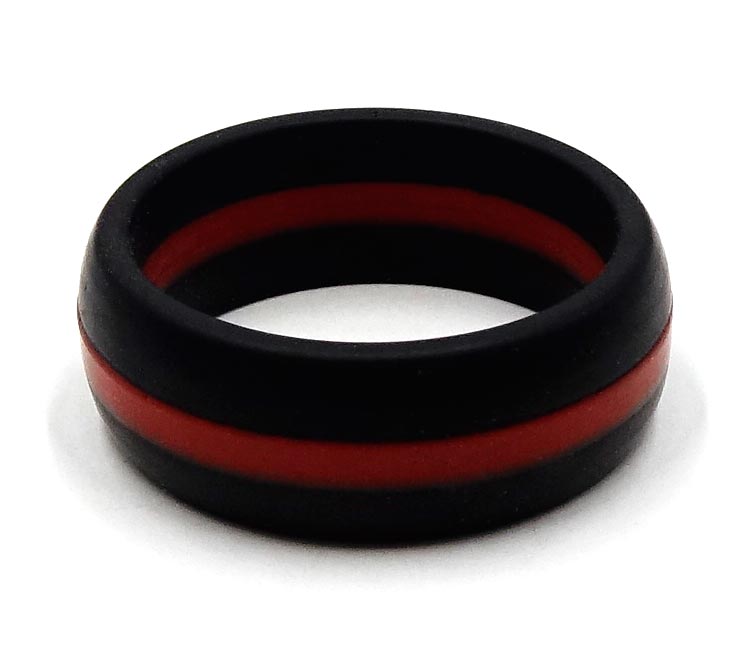 Thin Red Line Silicone Ring