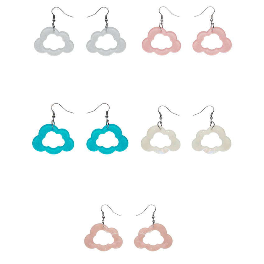 Open Cloud Drop Earrings By Erstwilder - Pick Your Color!
